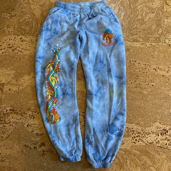 NoHours Passion Blue Tie Dye Sweatpants Small EUC - Picture 1 of 5